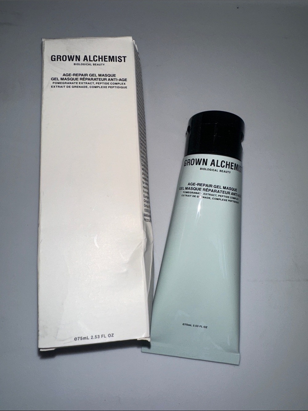 Grown Alchemist Gel Masque in Mint Green with Black Cap
